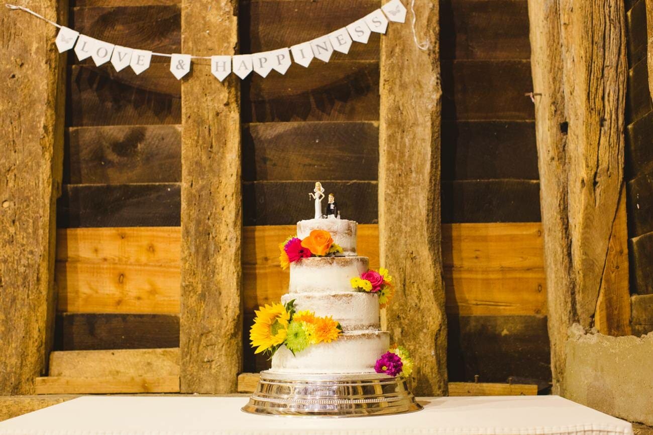 Blackthorpe barn wedding photography wedding cake