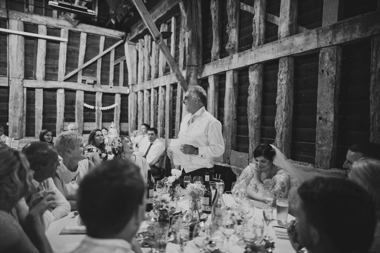 Blackthorpe barn wedding photography wedding breakfast reception speeches
