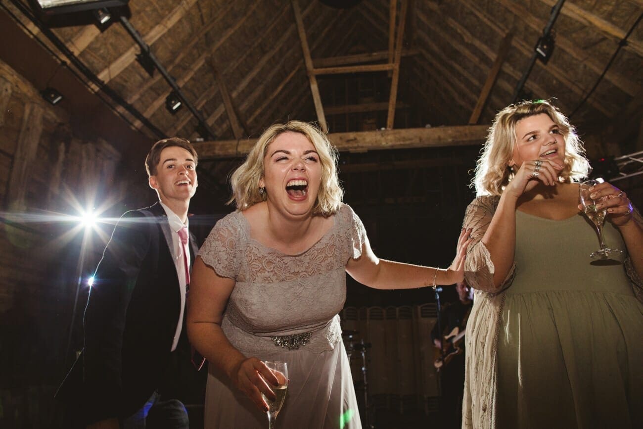 Blackthorpe barn wedding photography evening reception party and disco