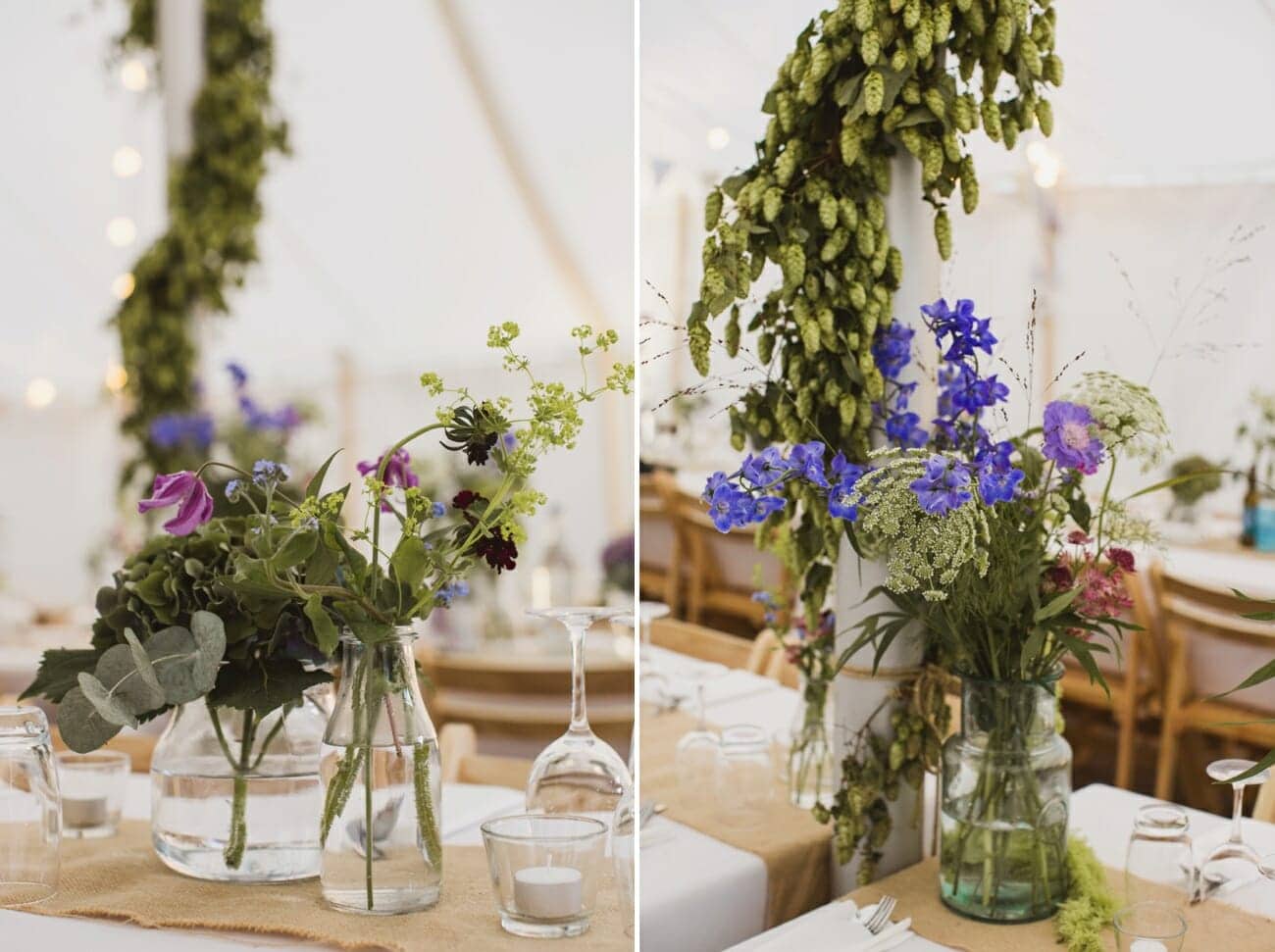 Hall Farm Wordwell Barn Marquee wedding flower photography