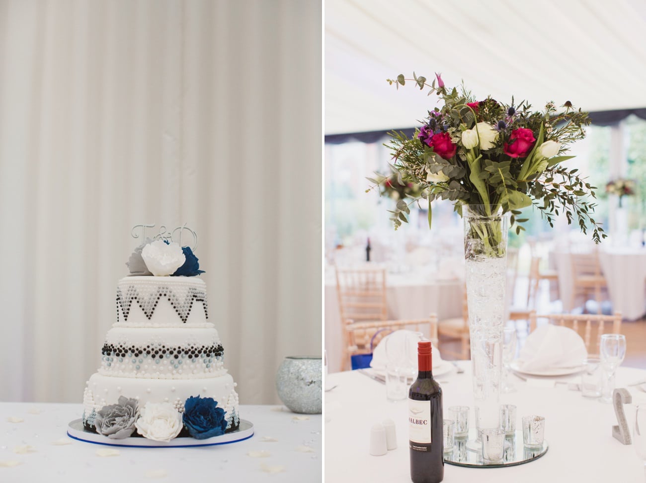 thursford garden pavilion norfolk wedding cake and table decorations