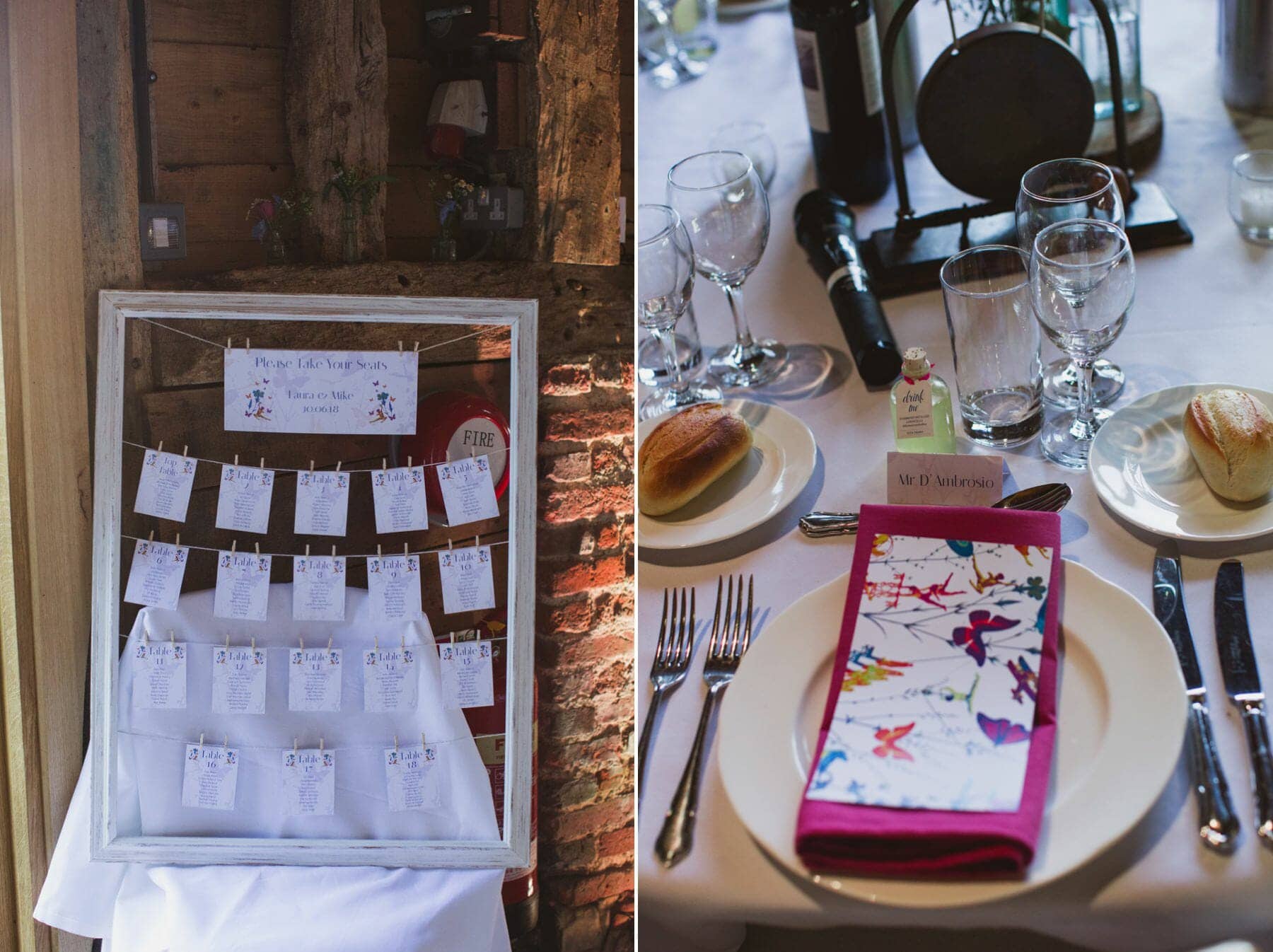 Suffolk Barn wedding photography barn and table set up