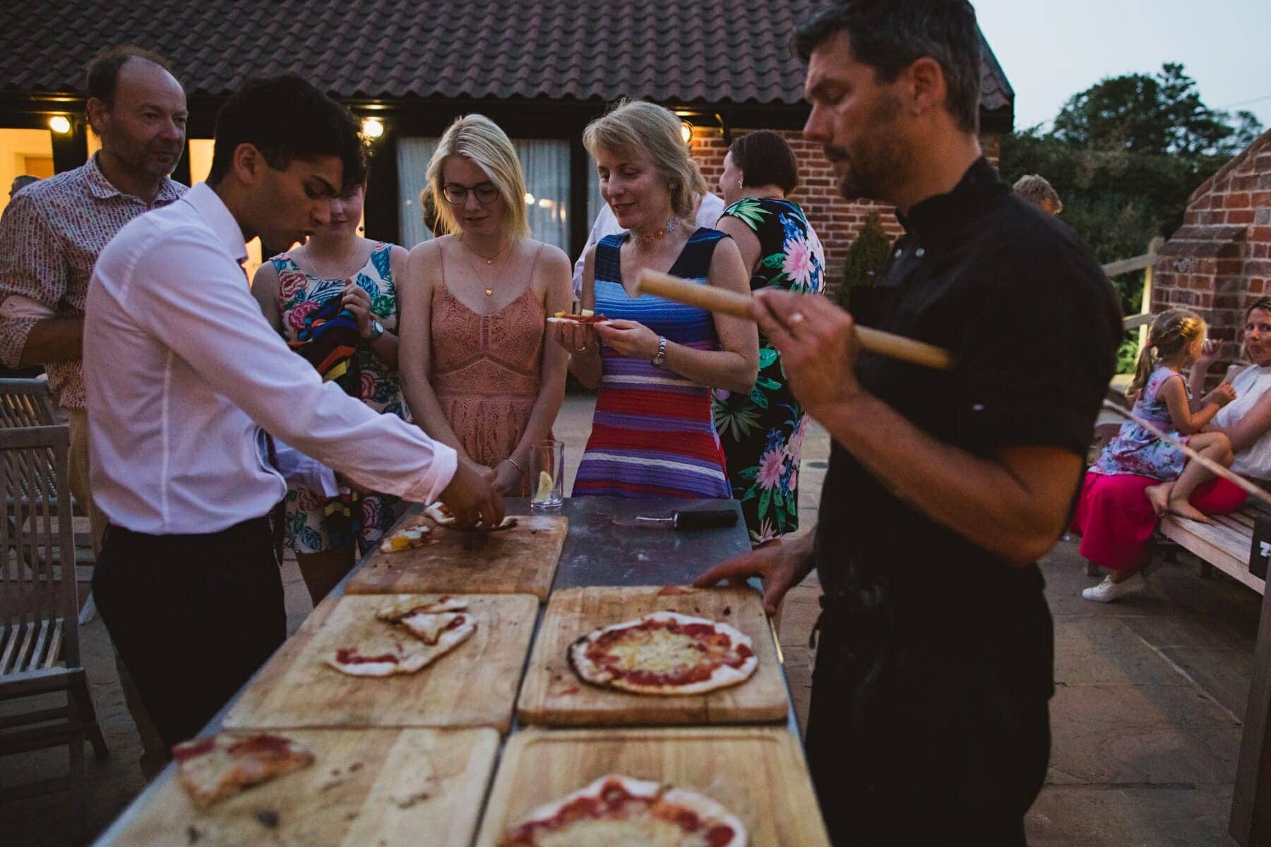 Bruisyard Hall and Barn wedding photography pizza