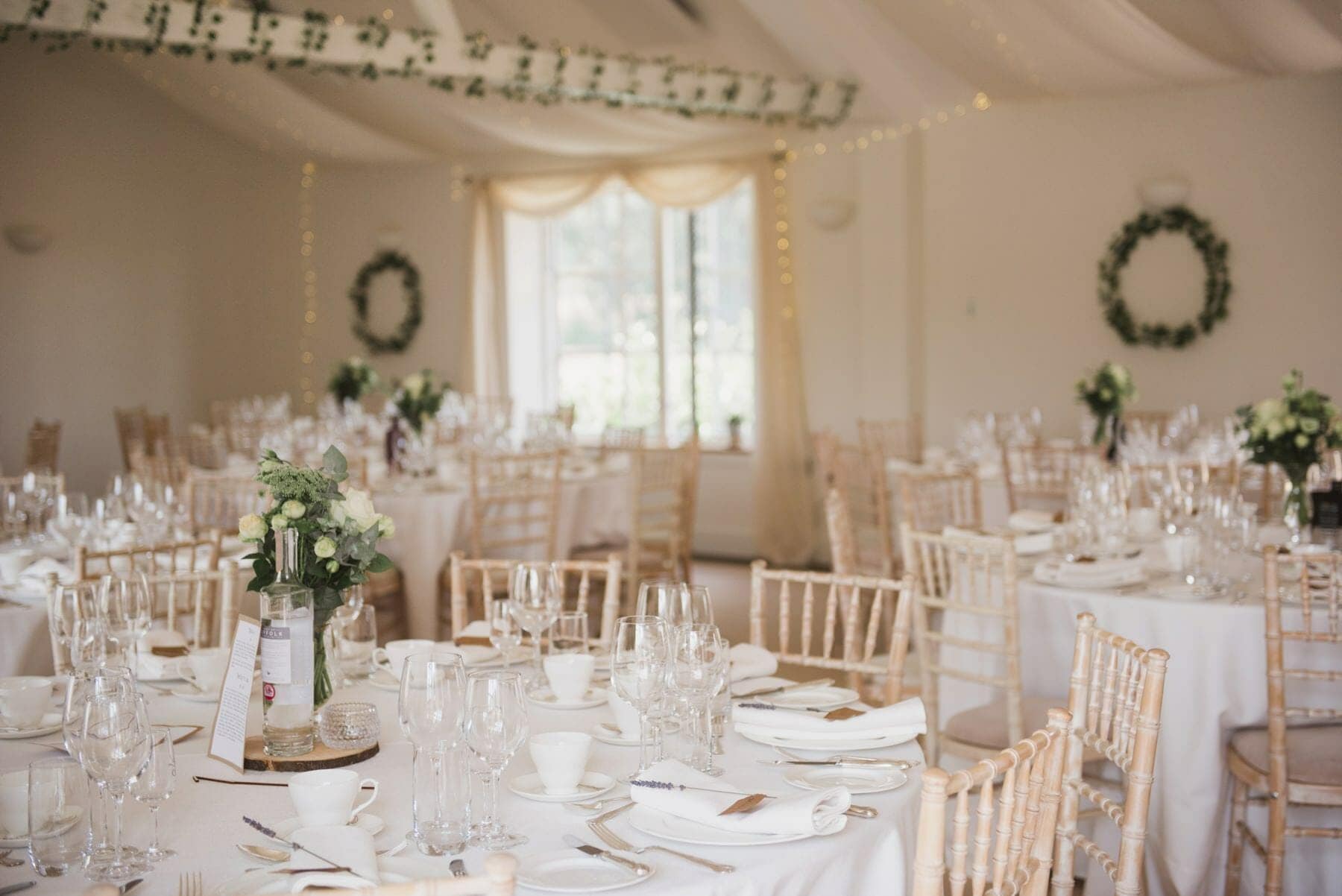 suffolk rustic and relaxed barn wedding room set up