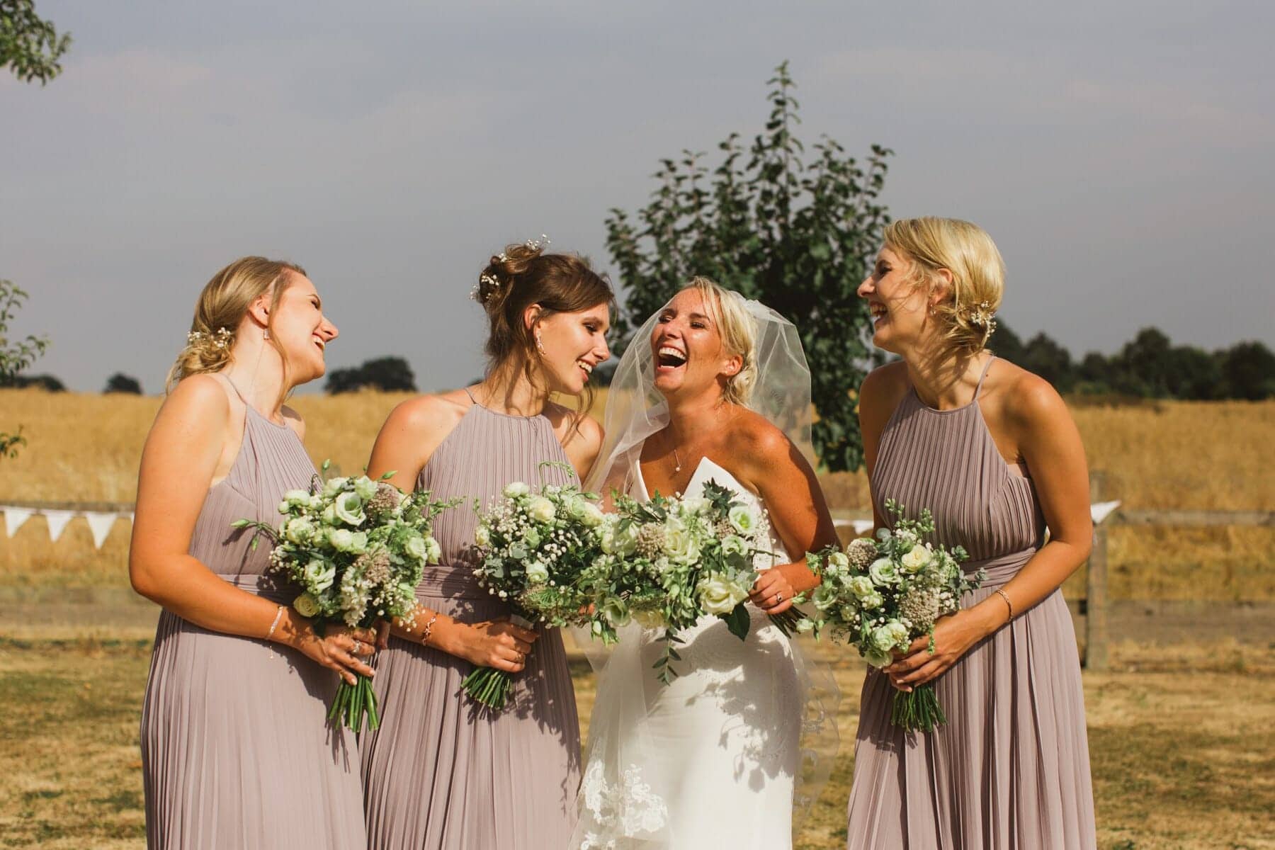 suffolk rustic and relaxed barn wedding bridesmaids