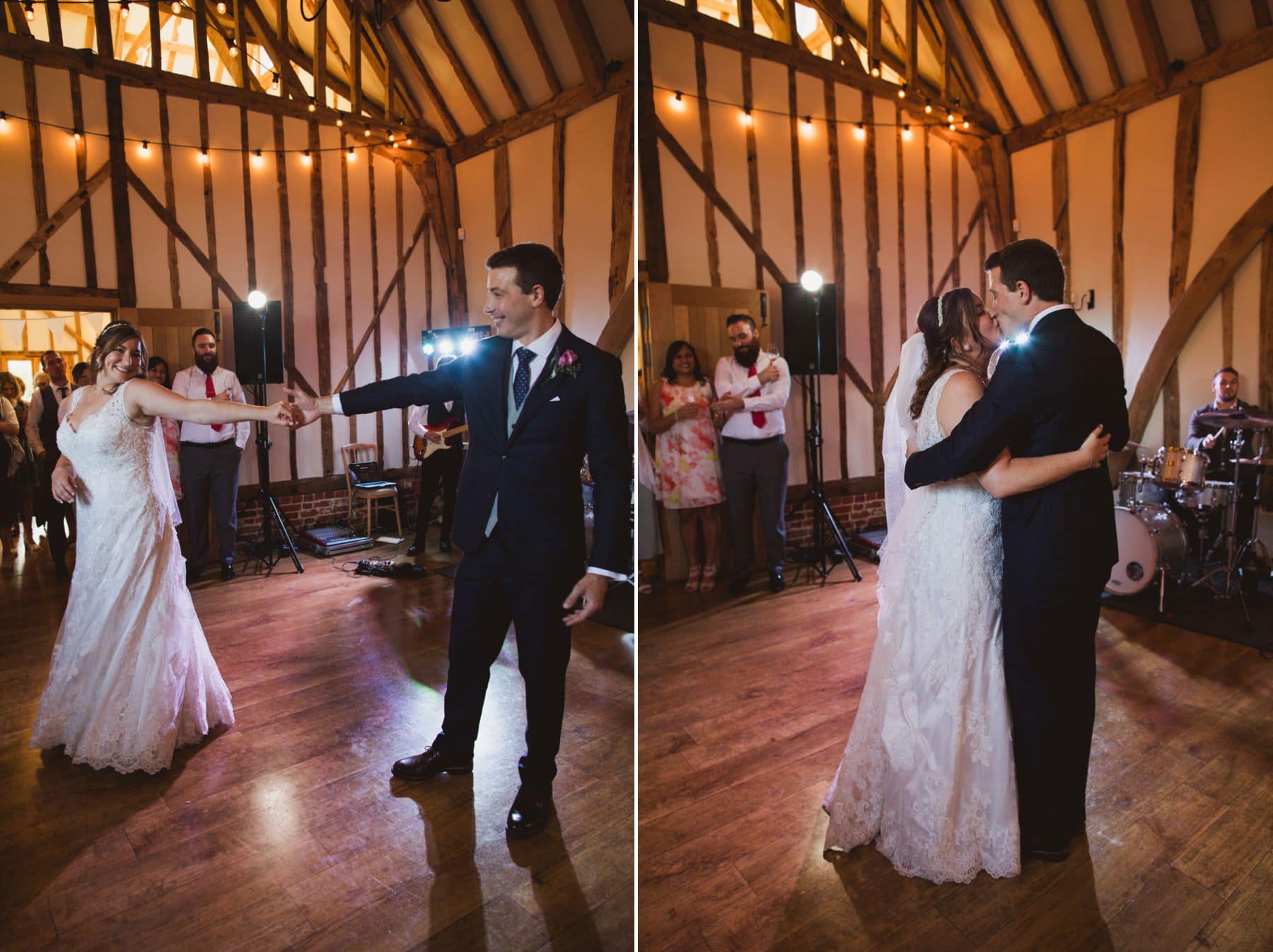 bruisyard hall and barn wedding bride and groom first dance