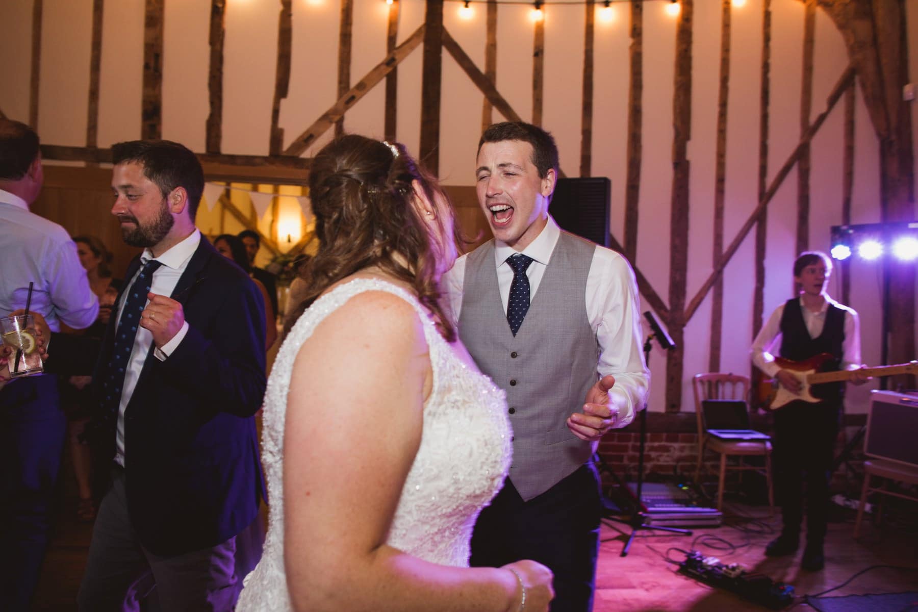 bruisyard hall and barn wedding evening reception dancing