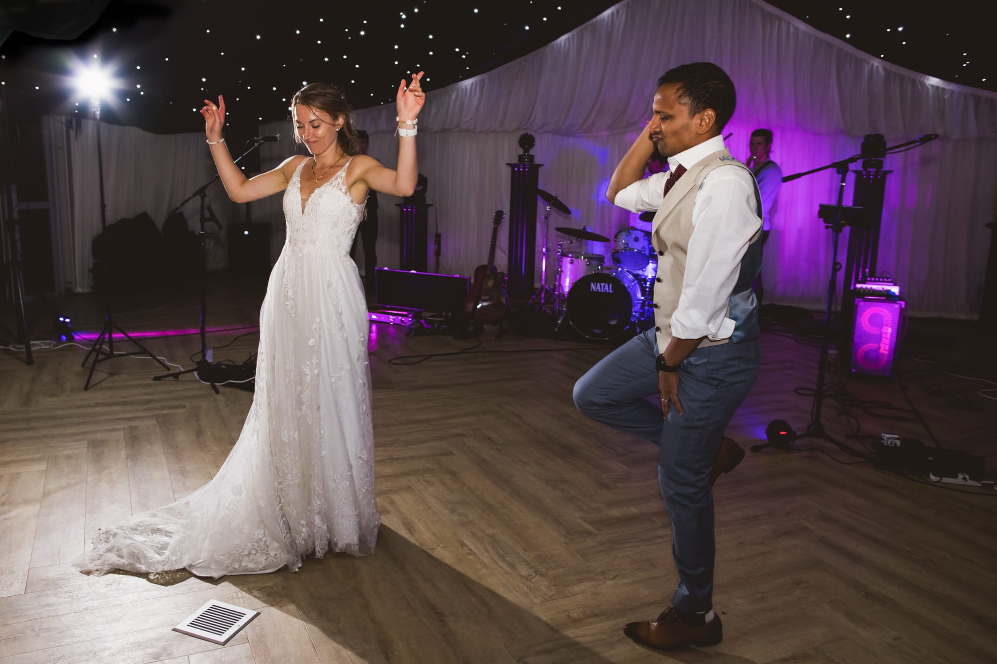 bride and groom first dance at glemham hall
