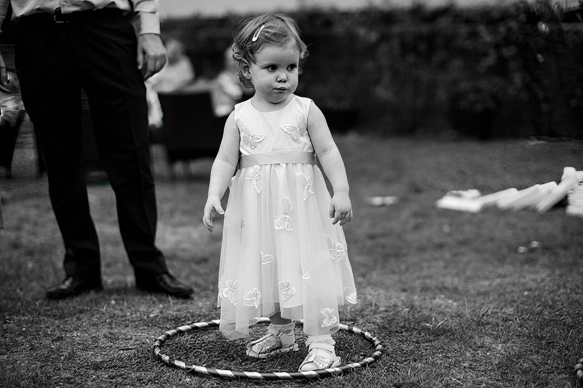 child playing at wedding