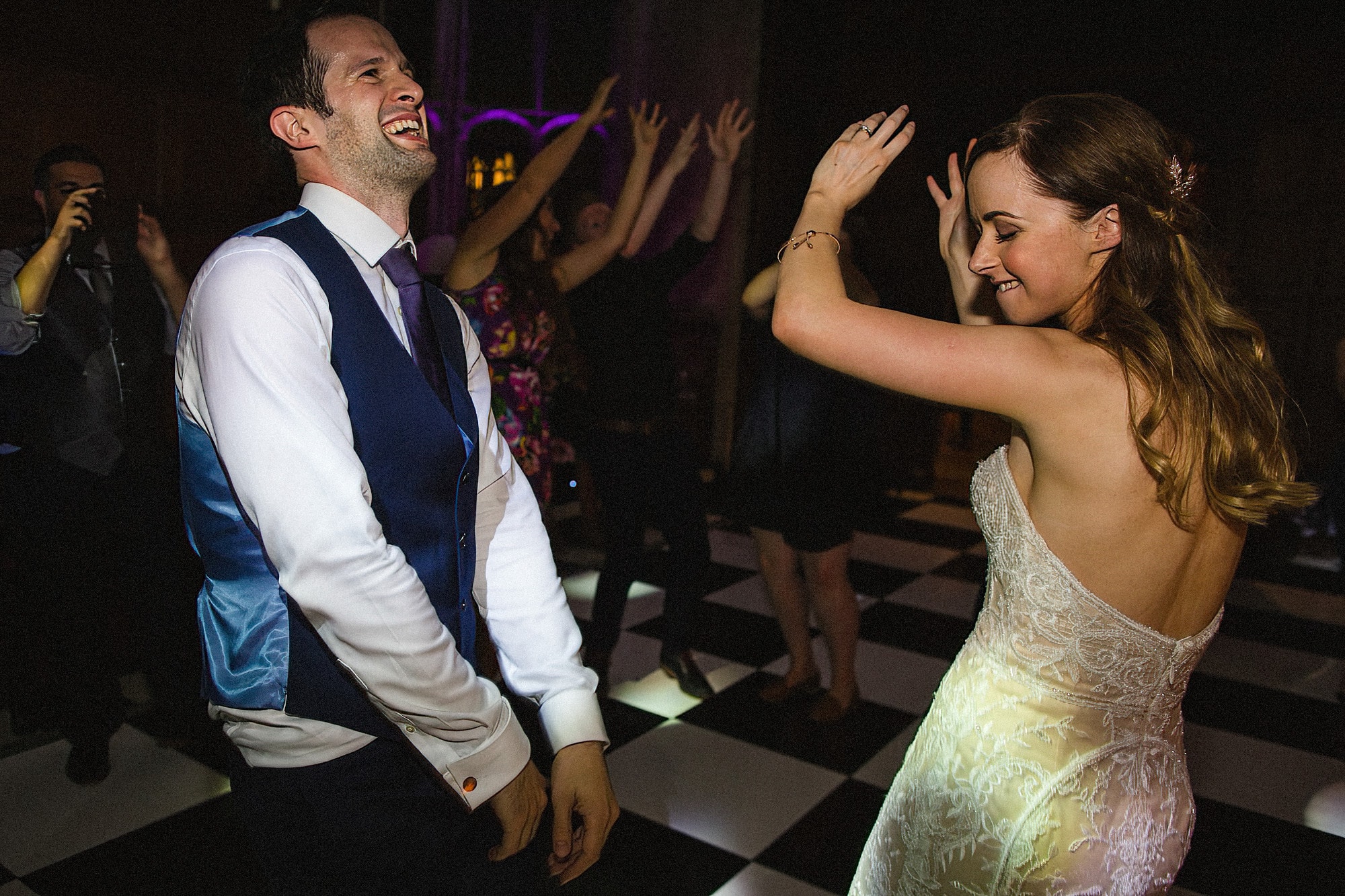 bride and groom dancing at hengrave hall