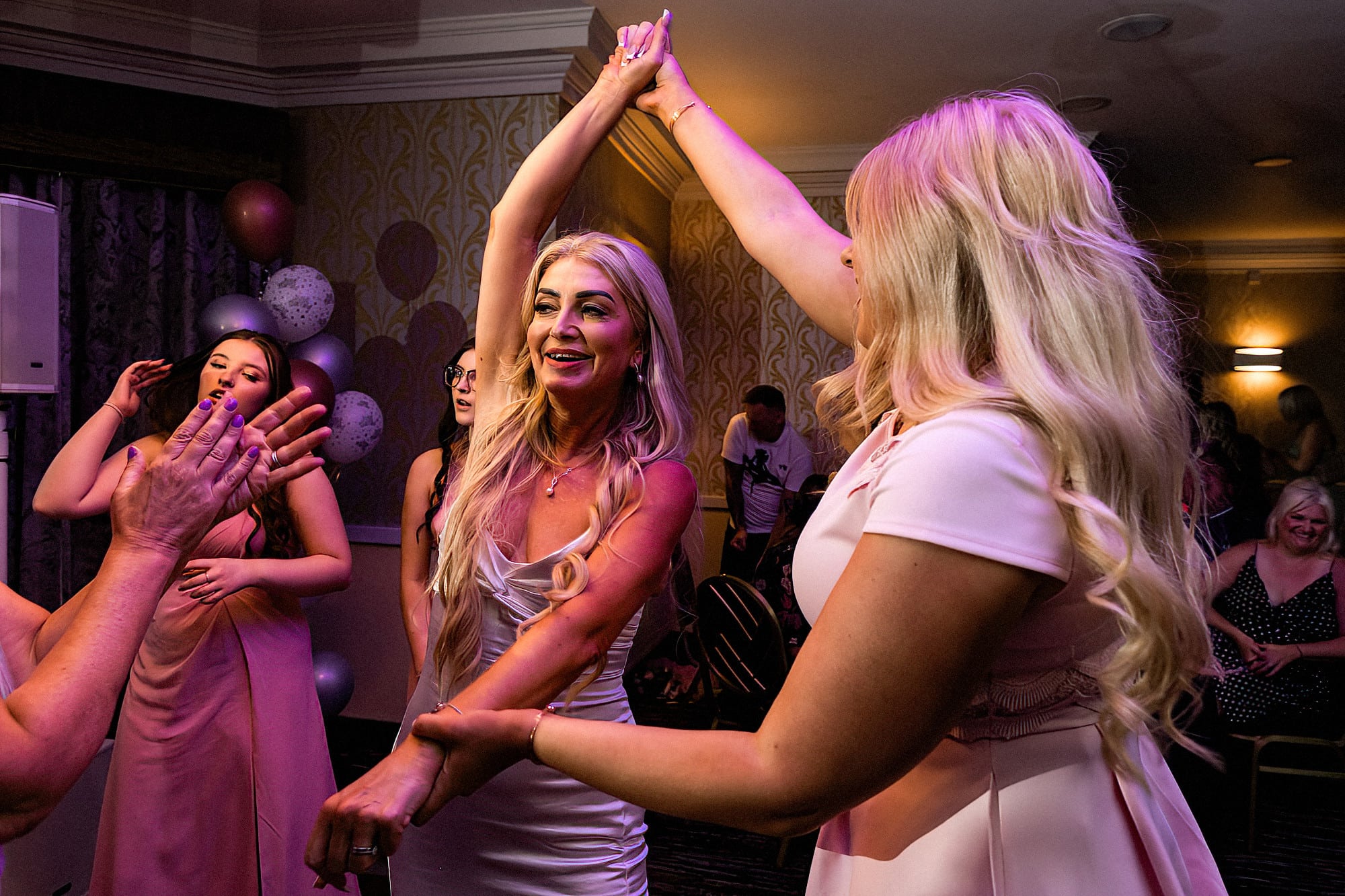 bride dancing at wedding reception dunston hall